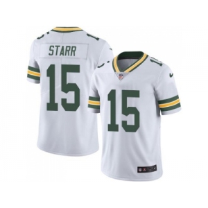 Youth Nike Green Bay Packers #15 Bart Starr White Stitched NFL Limited Rush Jersey