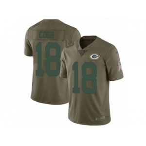 Youth Nike Green Bay Packers #18 Randall Cobb Limited Olive 2017 Salute to Service NFL Jersey