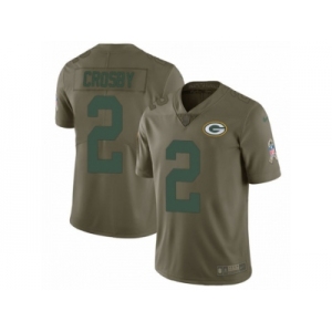 Youth Nike Green Bay Packers #2 Mason Crosby Limited Olive 2017 Salute to Service NFL Jersey