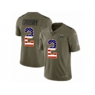 Youth Nike Green Bay Packers #2 Mason Crosby Limited Olive USA Flag 2017 Salute to Service NFL Jersey