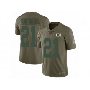 Youth Nike Green Bay Packers #21 Ha Ha Clinton-Dix Limited Olive 2017 Salute to Service NFL Jersey