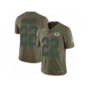 Youth Nike Green Bay Packers #22 Aaron Ripkowski Limited Olive 2017 Salute to Service NFL Jersey