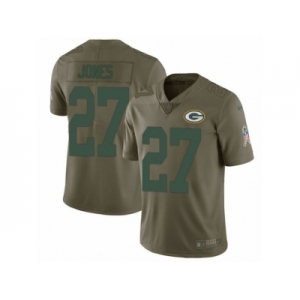 Youth Nike Green Bay Packers #27 Josh Jones Limited Olive 2017 Salute to Service NFL Jersey