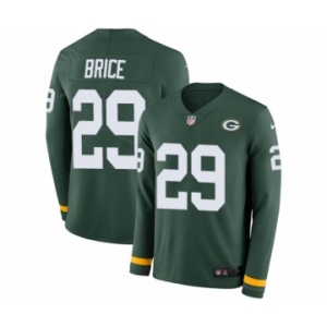 Youth Nike Green Bay Packers #29 Kentrell Brice Limited Green Therma Long Sleeve NFL Jersey