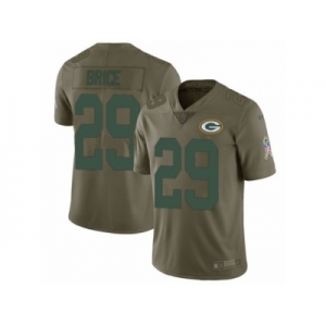 Youth Nike Green Bay Packers #29 Kentrell Brice Limited Olive 2017 Salute to Service NFL Jersey