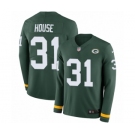 Youth Nike Green Bay Packers #31 Davon House Limited Green Therma Long Sleeve NFL Jersey