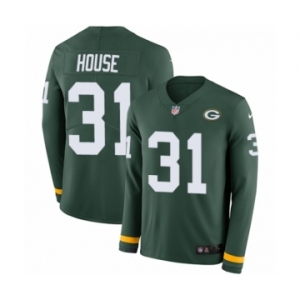 Youth Nike Green Bay Packers #31 Davon House Limited Green Therma Long Sleeve NFL Jersey