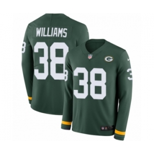 Youth Nike Green Bay Packers #38 Tramon Williams Limited Green Therma Long Sleeve NFL Jersey