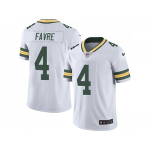 Youth Nike Green Bay Packers #4 Brett Favre White Stitched NFL Limited Rush Jersey