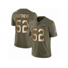 Youth Nike Green Bay Packers #52 Clay Matthews Limited Olive Gold 2017 Salute to Service NFL Jersey