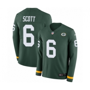 Youth Nike Green Bay Packers #6 JK Scott Limited Green Therma Long Sleeve NFL Jersey