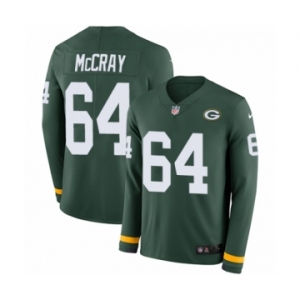 Youth Nike Green Bay Packers #64 Justin McCray Limited Green Therma Long Sleeve NFL Jersey