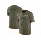 Youth Nike Green Bay Packers #7 Brett Hundley Limited Olive 2017 Salute to Service NFL Jersey