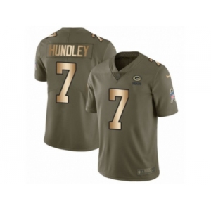 Youth Nike Green Bay Packers #7 Brett Hundley Limited Olive Gold 2017 Salute to Service NFL Jersey