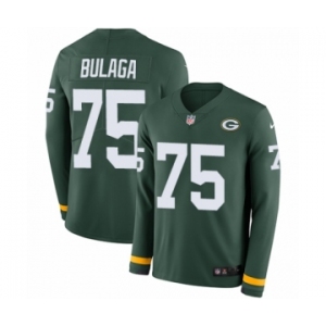 Youth Nike Green Bay Packers #75 Bryan Bulaga Limited Green Therma Long Sleeve NFL Jersey