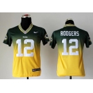 nike youth nfl jerseys green bay packers #12 aaron rodgers green-yellow[nike drift fashion][second version]
