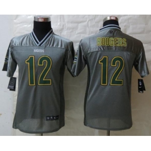 nike youth nfl jerseys green bay packers #12 aaron rodgers grey[nike vapor]