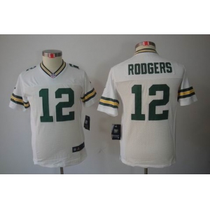 nike youth nfl jerseys green bay packers #12 rodgers white[nike limited]