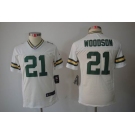 nike youth nfl jerseys green bay packers #21 woodson white[nike limited]
