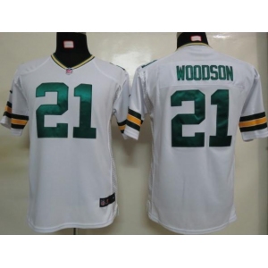 nike youth nfl jerseys green bay packers #21 woodson white[nike]