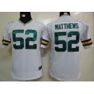 nike youth nfl jerseys green bay packers #52 matthews white[nike]