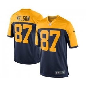 nike youth nfl jerseys green bay packers #87 jordy nelson yellow-blue[nike]