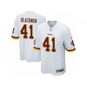 Men's Nike Washington Redskins #41 Will Blackmon Game White NFL Jersey