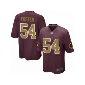 Men's Nike Washington Redskins #54 Mason Foster Game Burgundy Red Gold Number Alternate 80TH Anniversary NFL Jersey