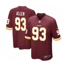 Men's Nike Washington Redskins #93 Jonathan Allen Game Burgundy Red Team Color NFL Jersey