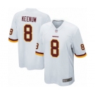 Men's Washington Redskins #8 Case Keenum Game White Football Jersey