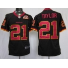 nike nfl jerseys washington redskins #21 taylor black [game 80th patch]