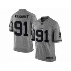 nike nfl jerseys washington redskins #91 kerrigan gray[game]