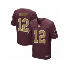 Men's Nike Washington Redskins #12 Colt McCoy Elite Burgundy Red Gold Number Alternate 80TH Anniversary NFL Jersey