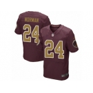 Men's Nike Washington Redskins #24 Josh Norman Elite Burgundy Red Gold Number Alternate 80TH Anniversary NFL Jersey