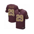 Men's Nike Washington Redskins #29 Kendall Fuller Elite Burgundy Red Gold Number Alternate 80TH Anniversary NFL Jersey