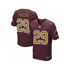 Men's Nike Washington Redskins #29 Kendall Fuller Elite Burgundy Red Gold Number Alternate 80TH Anniversary NFL Jersey