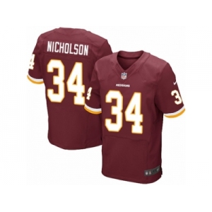Men's Nike Washington Redskins #34 Montae Nicholson Elite Burgundy Red Team Color NFL Jersey