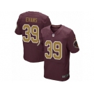 Men's Nike Washington Redskins #39 Josh Evans Elite Burgundy Red Gold Number Alternate 80TH Anniversary NFL Jersey