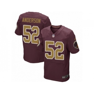 Men's Nike Washington Redskins #52 Ryan Anderson Elite Burgundy Red Gold Number Alternate 80TH Anniversary NFL Jersey