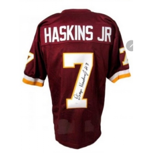 Men's Nike Washington Redskins #7 Dwayne Haskins JR Elite Burgundy Red Team Color NFL Jersey[ signature]