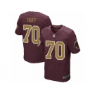 Men's Nike Washington Redskins #70 Sam Huff Elite Burgundy Red Gold Number Alternate 80TH Anniversary NFL Jersey