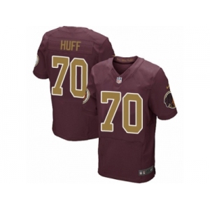 Men's Nike Washington Redskins #70 Sam Huff Elite Burgundy Red Gold Number Alternate 80TH Anniversary NFL Jersey