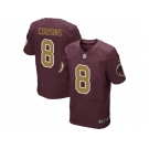 Men's Nike Washington Redskins #8 Kirk Cousins Elite Burgundy Red&Gold Number Alternate 80TH Anniversary NFL Jersey