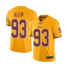 Men's Nike Washington Redskins #93 Jonathan Allen Elite Gold Rush Vapor Untouchable NFL Jersey