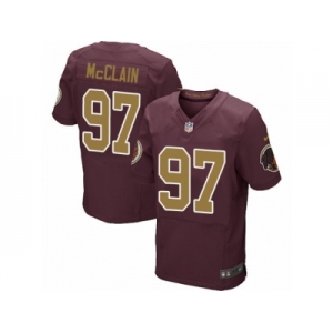 Men's Nike Washington Redskins #97 Terrell McClain Elite Burgundy Red Gold Number Alternate 80TH Anniversary NFL Jersey