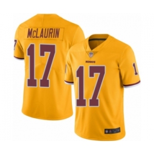 Men's Washington Redskins #17 Terry McLaurin Elite Gold Rush Vapor Untouchable Football Jersey