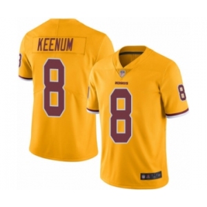 Men's Washington Redskins #8 Case Keenum Elite Gold Rush Vapor Untouchable Football Jersey