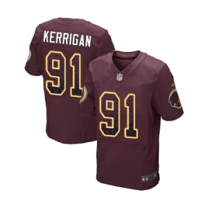 Men's Washington Redskins #91 Ryan Kerrigan Elite Burgundy Red Alternate Drift Fashion Football Jersey