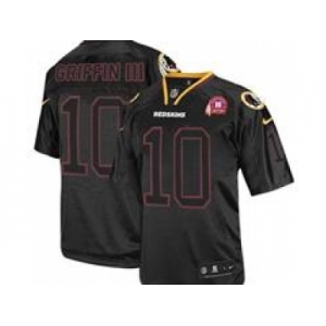 Nike NFL Jerseys Washington Redskins #10 Robert Griffin III Black 80TH Patch[Elite Lights Out]