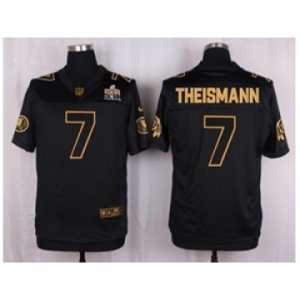 Nike Washington Redskins #7 Joe Theismann Black Pro Line Gold Collection Jersey(Elite)